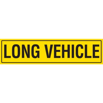 LONG VEHICLE 1200 x 300mm Class 2 Reflective Sign - Long Life Sticker